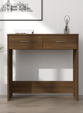 VidaXL Bureau 80x40x75 cm bewerkt hout bruin eikenkleur