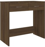 VidaXL Bureau 80x40x75 cm bewerkt hout bruin eikenkleur