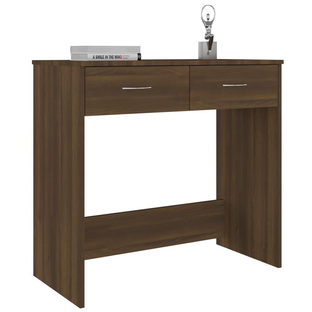 VidaXL Bureau 80x40x75 cm bewerkt hout bruin eikenkleur