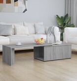 VidaXL Salontafel 150x50x35 cm bewerkt hout grijs
