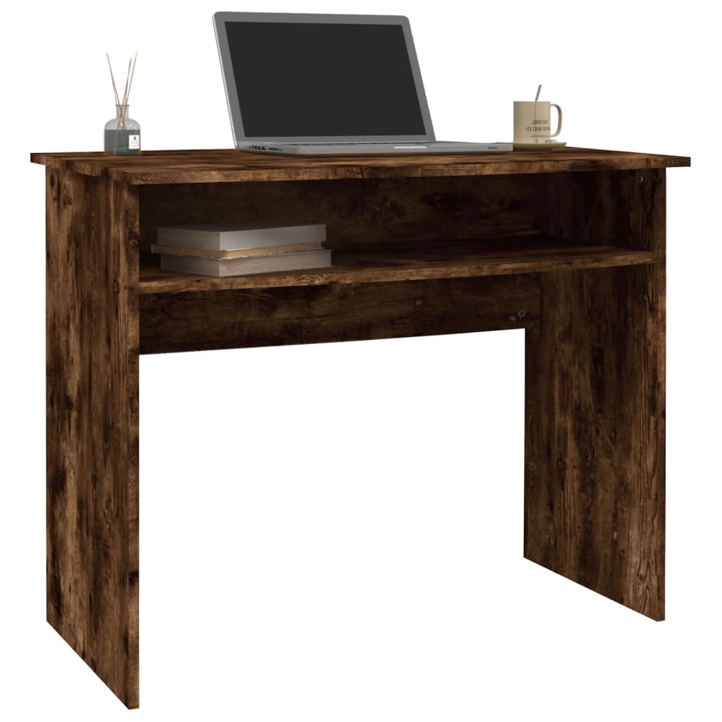 VidaXL Bureau 90x50x74 cm bewerkt hout gerookt eikenkleurig