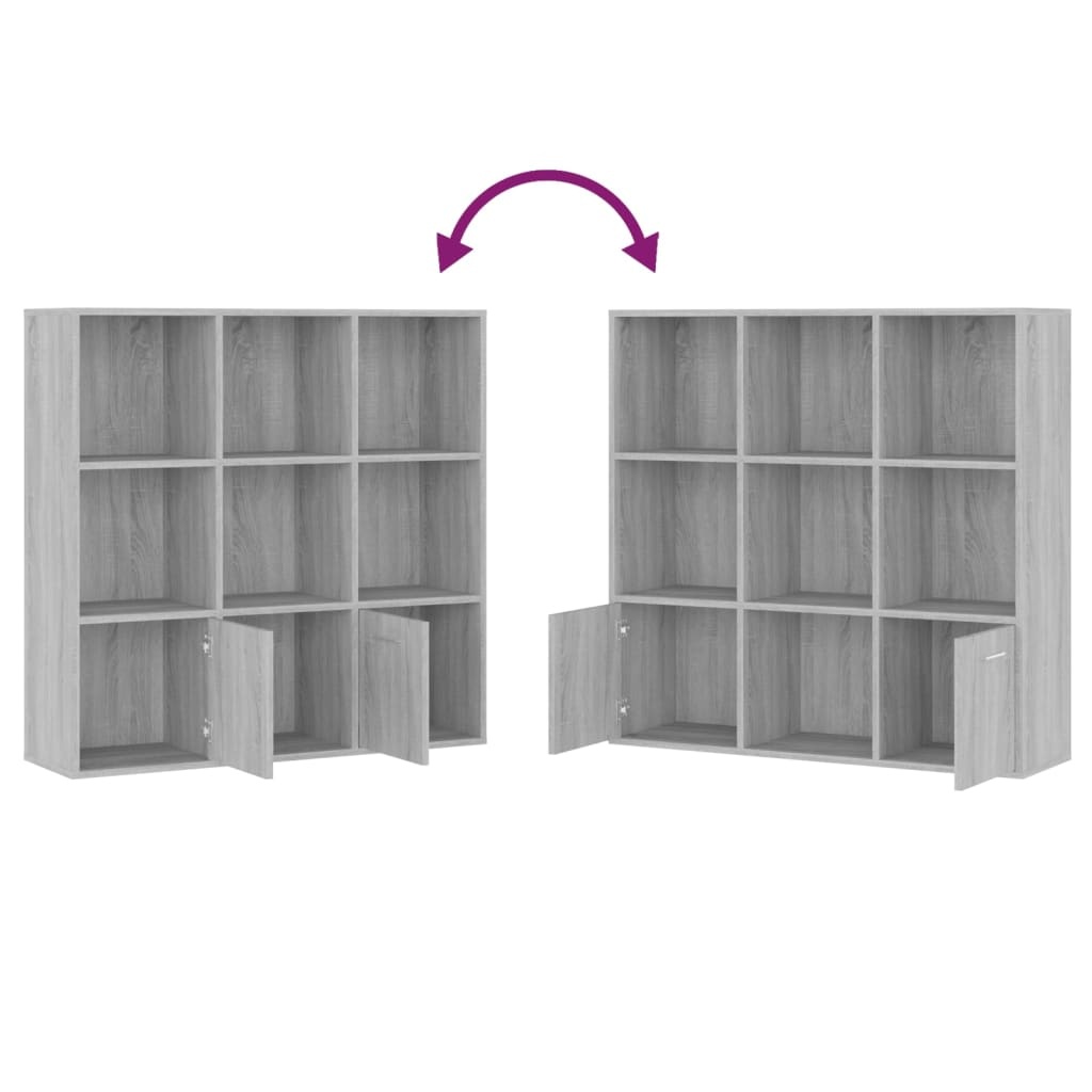 VidaXL Boekenkast 98x30x98 cm grijs sonoma eikenkleurig