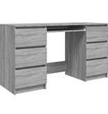 VidaXL Bureau 140x50x77 cm bewerkt hout grijs sonoma eikenkleurig