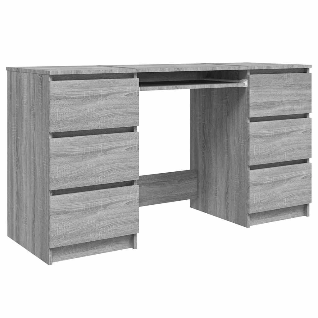VidaXL Bureau 140x50x77 cm bewerkt hout grijs sonoma eikenkleurig