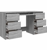 VidaXL Bureau 140x50x77 cm bewerkt hout grijs sonoma eikenkleurig