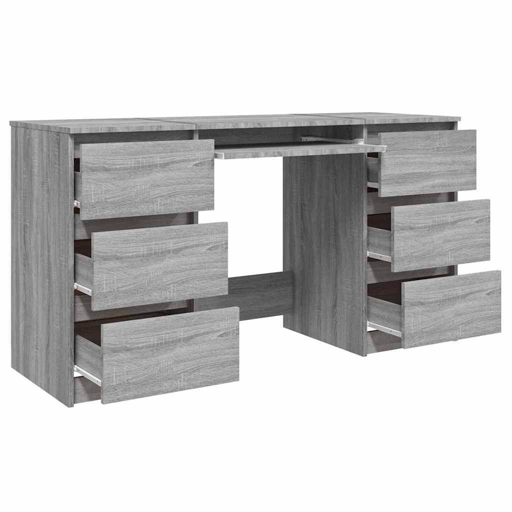 VidaXL Bureau 140x50x77 cm bewerkt hout grijs sonoma eikenkleurig