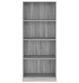 VidaXL Boekenkast 4 schappen 60x24x142 cm bewerkt hout grijs sonoma
