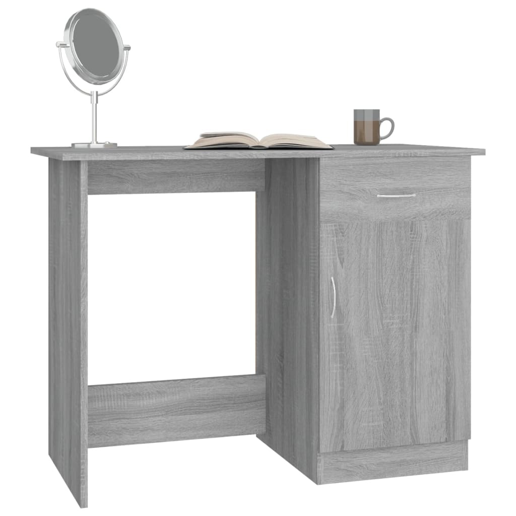VidaXL Bureau 100x50x76 cm bewerkt hout grijs sonoma eikenkleurig