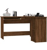 VidaXL Hoekbureau 120x140x75 cm bewerkt hout bruin eikenkleur