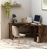 VidaXL Hoekbureau 120x140x75 cm bewerkt hout gerookt eikenkleurig