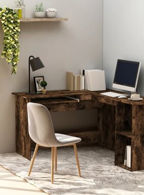 VidaXL Hoekbureau 120x140x75 cm bewerkt hout gerookt eikenkleurig