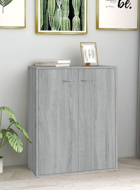 VidaXL Dressoir 60x30x75 cm bewerkt hout grijs sonoma eikenkleurig