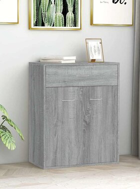 VidaXL Dressoir 60x30x75 cm bewerkt hout grijs sonoma eikenkleurig
