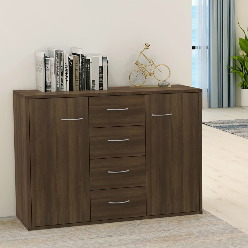 VidaXL Dressoir 88x30x65 cm bewerkt hout bruin eikenkleur