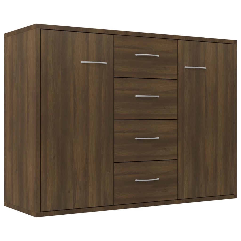 VidaXL Dressoir 88x30x65 cm bewerkt hout bruin eikenkleur