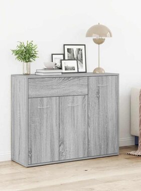 VidaXL Dressoir 88x30x70 cm bewerkt hout grijs sonoma eikenkleurig