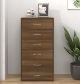 VidaXL Dressoir met 6 lades 50x34x96 cm bewerkt hout bruin eikenkleur