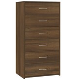 VidaXL Dressoir met 6 lades 50x34x96 cm bewerkt hout bruin eikenkleur