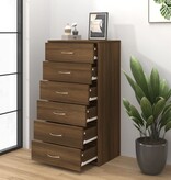 VidaXL Dressoir met 6 lades 50x34x96 cm bewerkt hout bruin eikenkleur