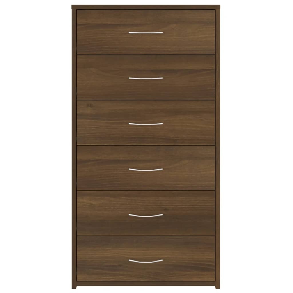VidaXL Dressoir met 6 lades 50x34x96 cm bewerkt hout bruin eikenkleur