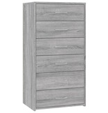 VidaXL Dressoir met 6 lades 50x34x96 cm bewerkt hout grijs sonoma