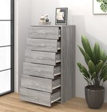 VidaXL Dressoir met 6 lades 50x34x96 cm bewerkt hout grijs sonoma