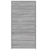 VidaXL Dressoir met 6 lades 50x34x96 cm bewerkt hout grijs sonoma