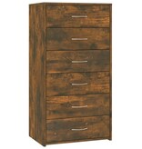 VidaXL Dressoir met 6 lades 50x34x96 cm bewerkt hout gerookt eiken