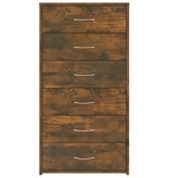 VidaXL Dressoir met 6 lades 50x34x96 cm bewerkt hout gerookt eiken