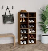 VidaXL Schoenenrek 54x34x100,5 cm bewerkt hout bruin eikenkleur