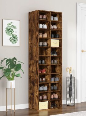 VidaXL Schoenenkast 54x34x183 cm bewerkt hout gerookt eikenkleurig