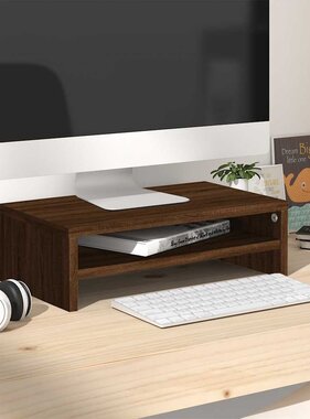 VidaXL Monitorstandaard 42x24x13 cm bewerkt hout bruin eikenkleur