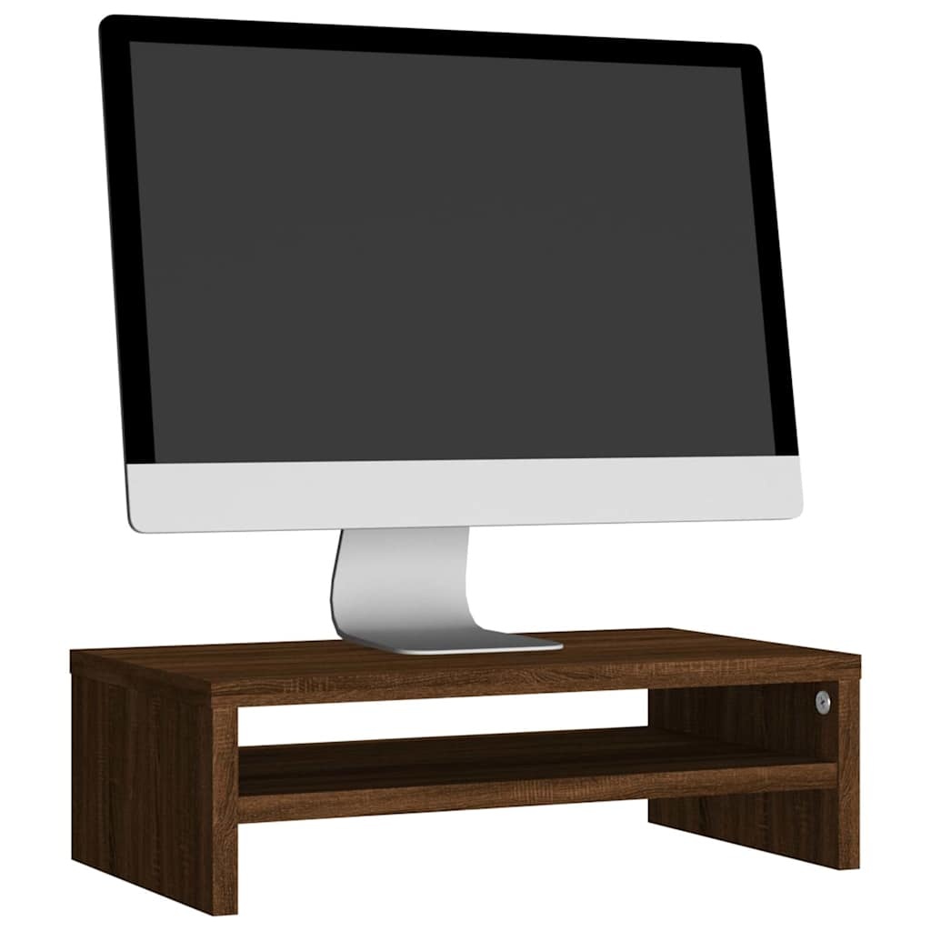 VidaXL Monitorstandaard 42x24x13 cm bewerkt hout bruin eikenkleur