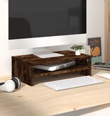 VidaXL Monitorstandaard 42x24x13 cm bewerkt hout gerookt eikenkleurig