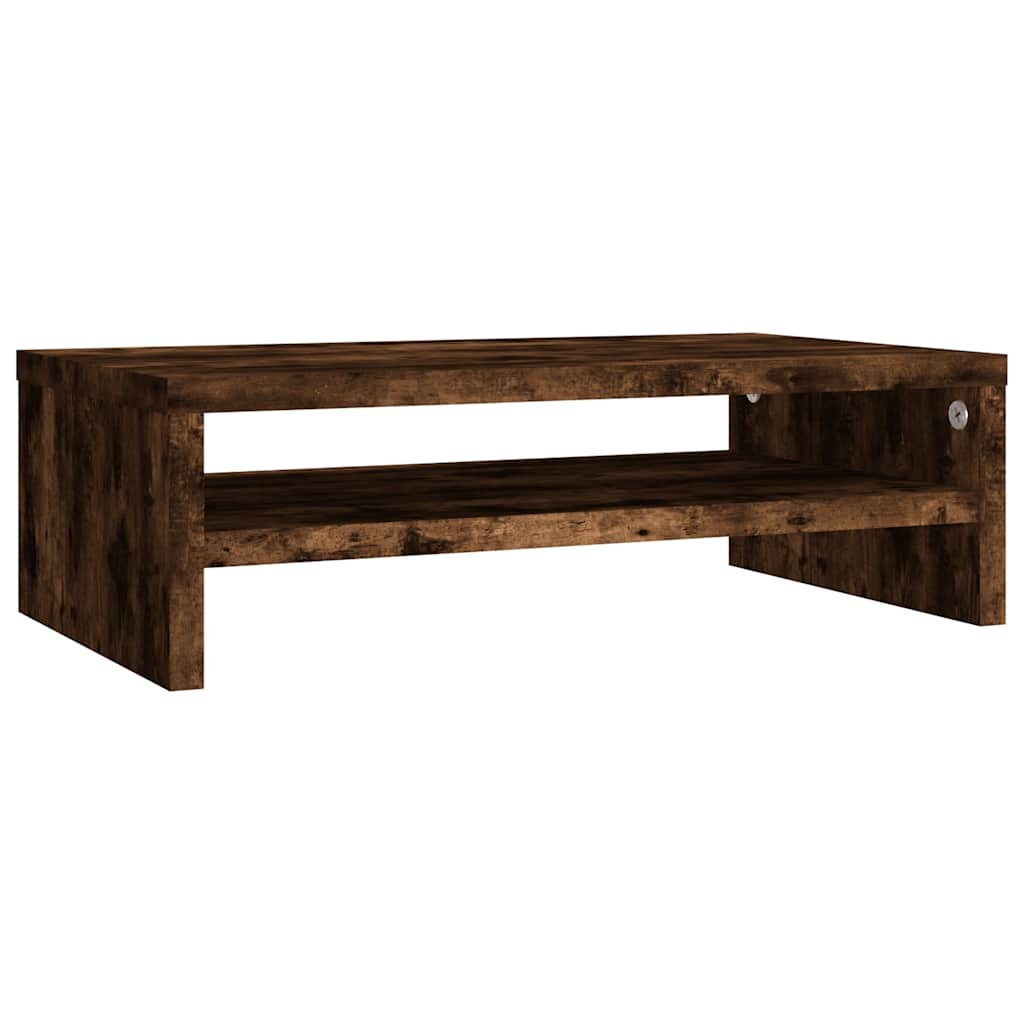 VidaXL Monitorstandaard 42x24x13 cm bewerkt hout gerookt eikenkleurig