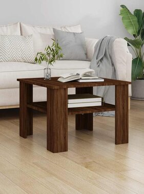 VidaXL Salontafel 60x60x42 cm bewerkt hout bruin eikenkleur