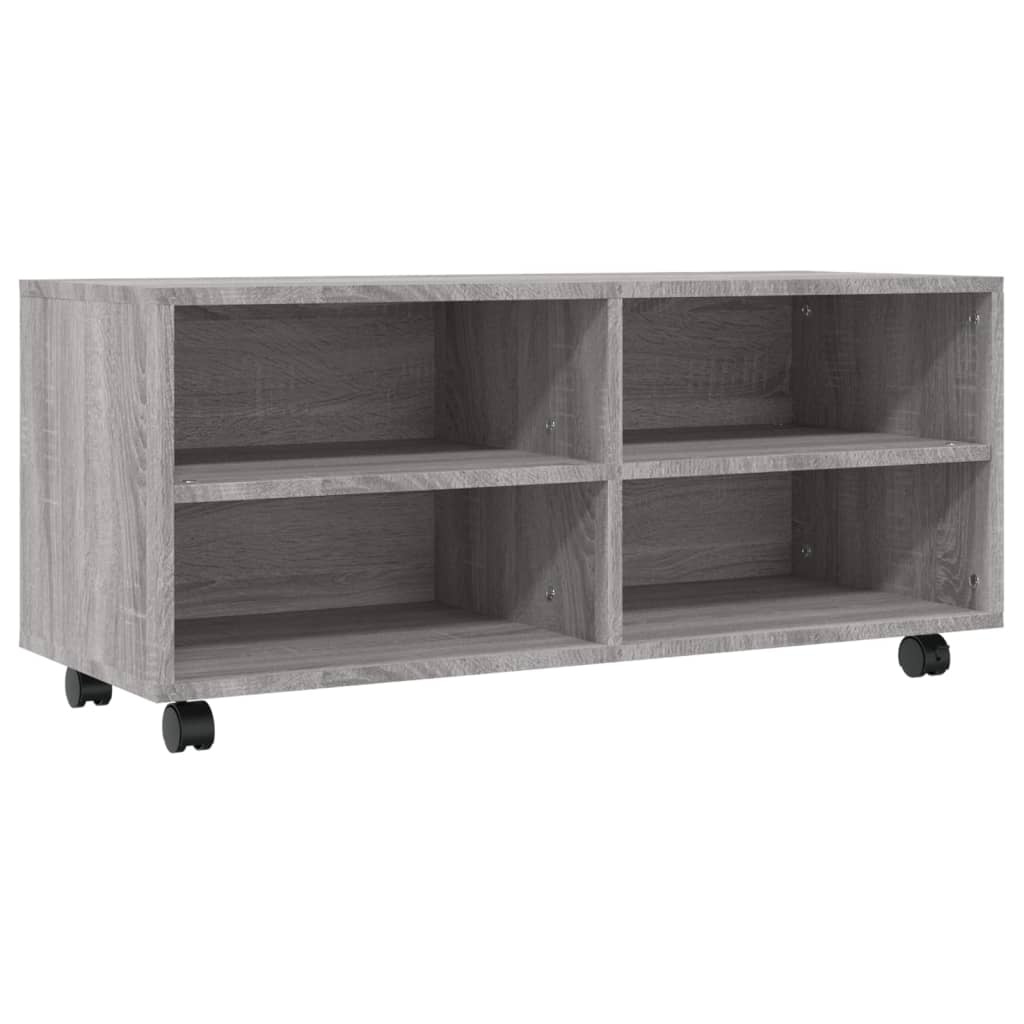 VidaXL Tv-meubel met wieltjes 90x35x35 cm bewerkt hout grijs sonoma