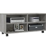 VidaXL Tv-meubel met wieltjes 90x35x35 cm bewerkt hout grijs sonoma