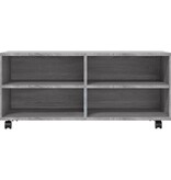 VidaXL Tv-meubel met wieltjes 90x35x35 cm bewerkt hout grijs sonoma