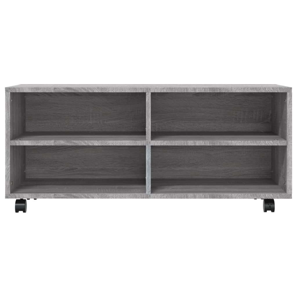 VidaXL Tv-meubel met wieltjes 90x35x35 cm bewerkt hout grijs sonoma