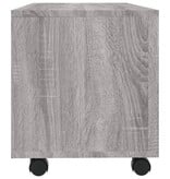 VidaXL Tv-meubel met wieltjes 90x35x35 cm bewerkt hout grijs sonoma