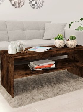 VidaXL Salontafel 100x40x40 cm bewerkt hout gerookt eikenkleurig