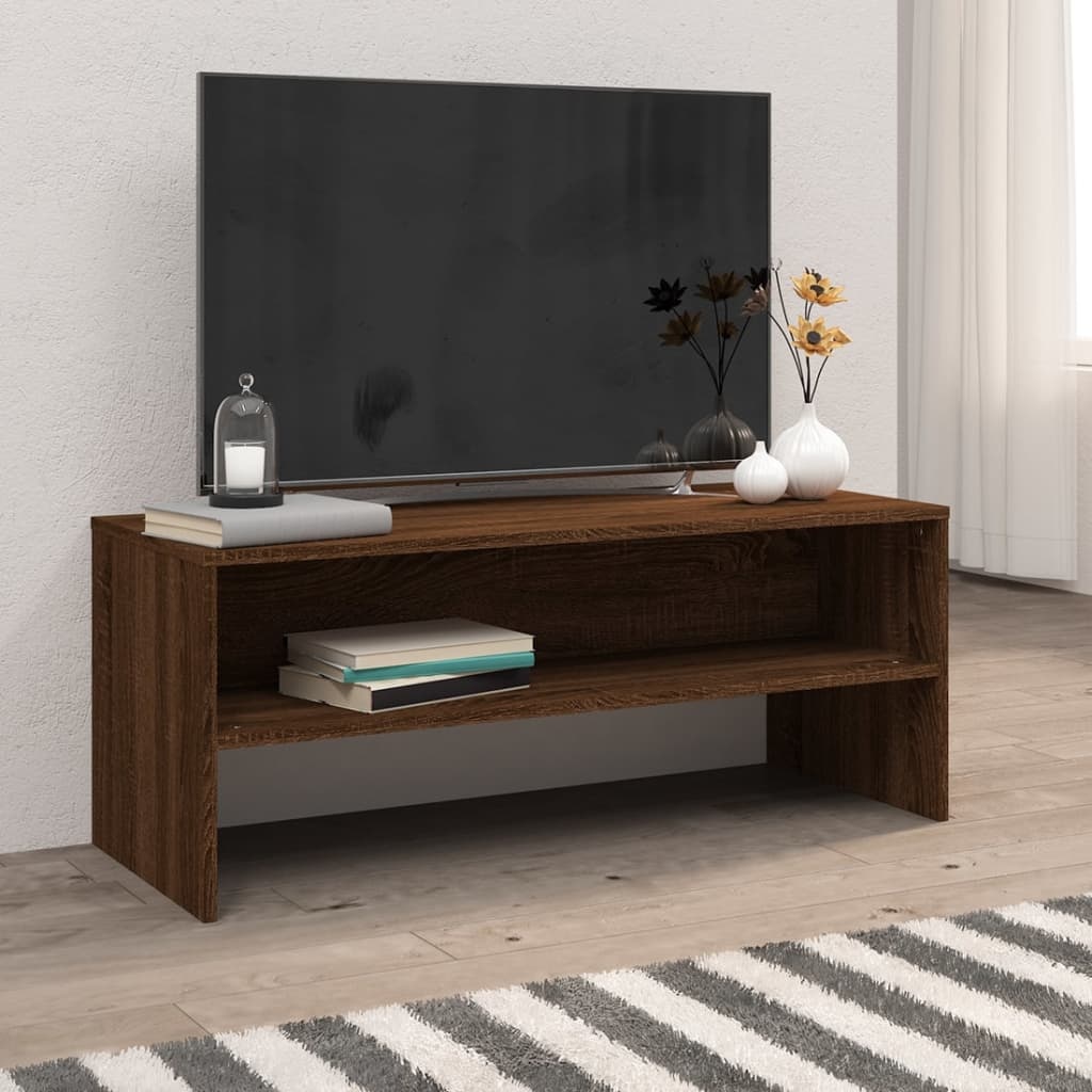 VidaXL Tv-meubel 100x40x40 cm bewerkt hout bruin eikenkleur