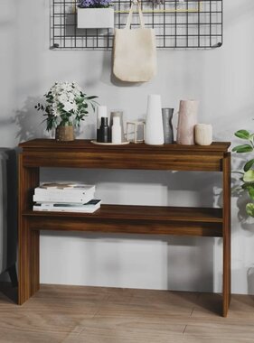 VidaXL Wandtafel 102x30x80 cm bewerkt hout bruin eikenkleur