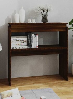 VidaXL Wandtafel 80x30x80 cm bewerkt hout bruin eikenkleur