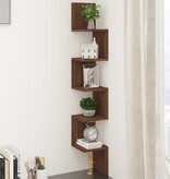 VidaXL Hoekwandschap 20x20x127,5 cm bewerkt hout bruin eikenkleur