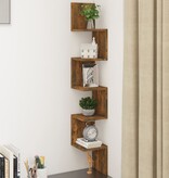 VidaXL Hoekwandschap 20x20x127,5 cm bewerkt hout gerookt eikenkleurig