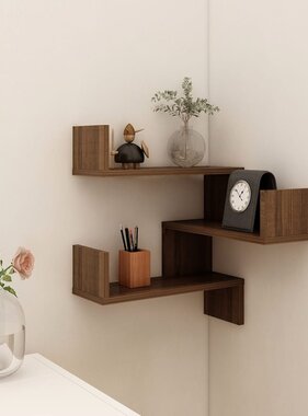 VidaXL Hoekwandschap 40x40x50 cm bewerkt hout bruin eikenkleur
