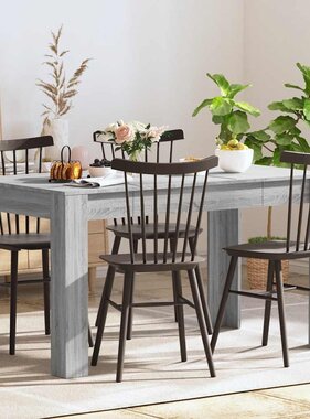 VidaXL Eettafel 140x74,5x76 cm bewerkt hout grijs sonoma eikenkleurig
