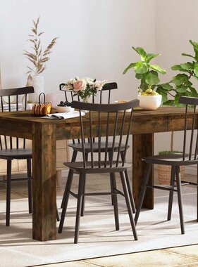 VidaXL Eettafel 140x74,5x76 cm bewerkt hout gerookt eikenkleurig